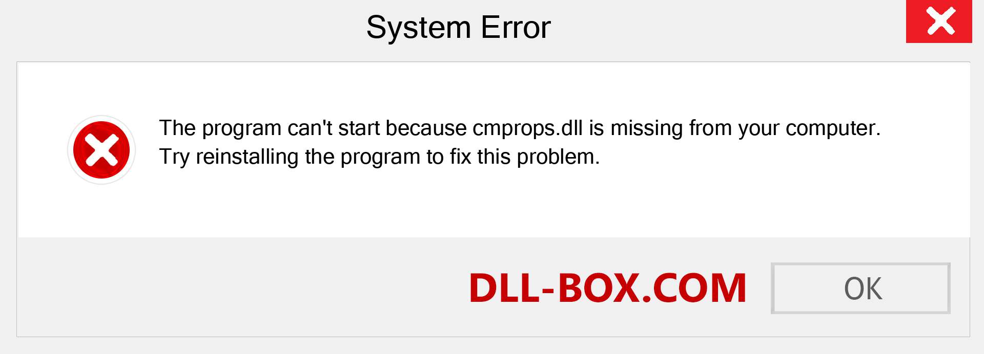  cmprops.dll file is missing?. Download for Windows 7, 8, 10 - Fix  cmprops dll Missing Error on Windows, photos, images